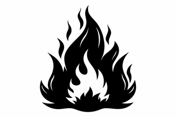 

flame and fire black icon silhouette vector, Fire flame icon
