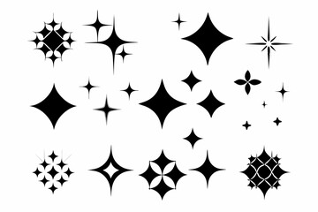 
sparkles icon vector bundle, set of star sparkles icons
