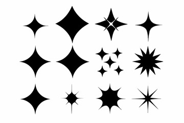 
sparkles icon vector bundle, set of star sparkles icons
