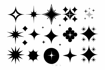 
sparkles icon vector bundle, set of star sparkles icons
