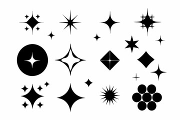 
sparkles icon vector bundle, set of star sparkles icons
