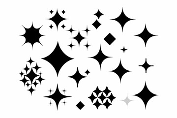 
sparkles icon vector bundle, set of star sparkles icons
