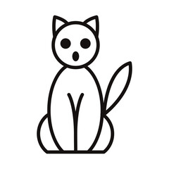 Linear cat icon. The Halloween holiday.