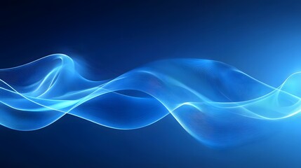 Abstract Blue Wave Background, Vibrant Dark Contrast, Elegant Modern Design for Digital Tech Content
