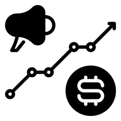 profit icon, glyph icon style