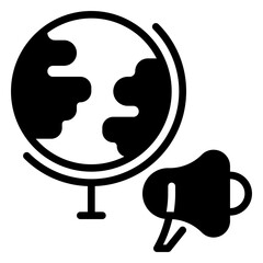 globe icon, glyph icon style