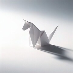 Naklejka premium origami cat paper isolated on the white background