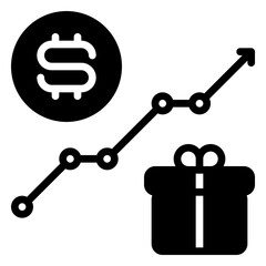 increase icon, glyph icon style