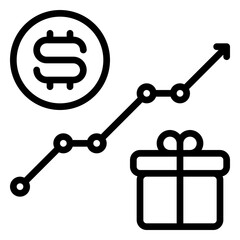 increase icon, line icon style