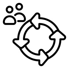 cycle icon, line icon style