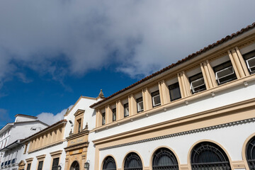 Popayán, Cauca, Colombia. April 30, 2024: Architecture of the colonial square.