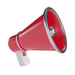 3d red megaphone speaker icon