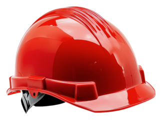 PNG Bright red hard hat on a white background