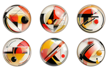 Abstract badges or stickers in Bauhaus style
