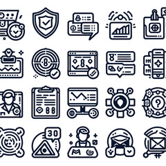Notifications icon set vector