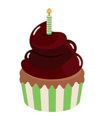 birthday party cupcake with candle