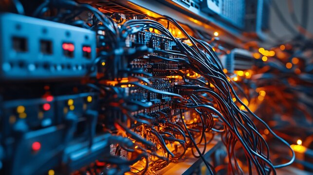 Troubleshooting Network Device with Error Indicators - IT Support Concept Photo with Copy Space