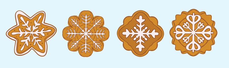  cookies, Christmas, cute snacks, cartoon illustrations