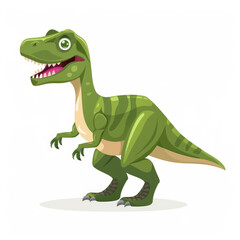 Obraz premium A cartoon image of a dinosaur isolated white background,2d flat vector 
