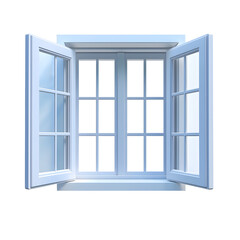Isolated 3D Cartoon-Style Window on Minimalist White Background
