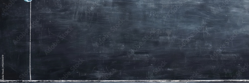 Poster chalk-written goal customization on an empty blackboard featuring ample copy space.