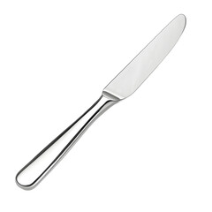 Fototapeta premium Sleek Stainless Steel Butter Knife on Pristine White Background