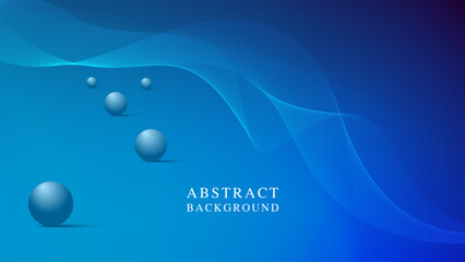 Abstract Blue Background with Bubbles and Wave Patterns in a Digital Design