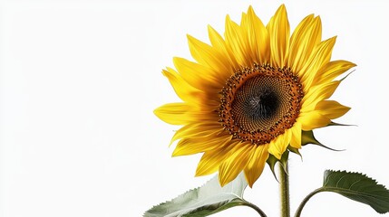 Fototapeta premium Yellow Sunflower Flower Bloom Isolated on White Background