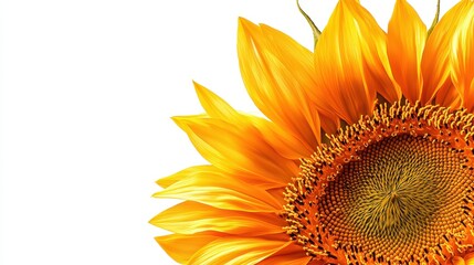 Obraz premium Close Up of Sunflower Petals and Seeds on White Background