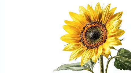 Obraz premium Closeup Yellow Sunflower Isolated on White Background