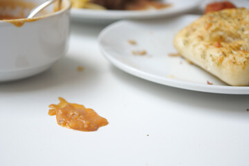 foods spilled over the breakfast table.