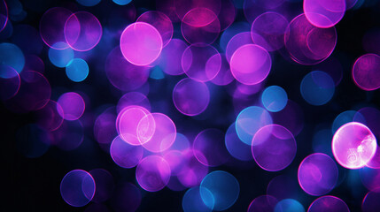 a holographic photo shows round bokeh lights in olive and lavender colors on a black background