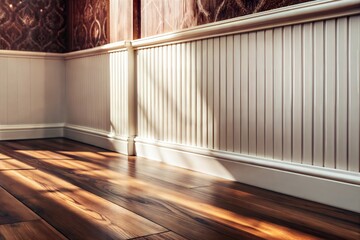 Obraz premium white wall with a wooden floor