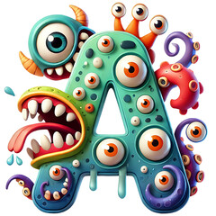 Monster Alphabet PNG | Cute Monster Doodle Letters | Birthday Monster Sublimation Design | Digital Download