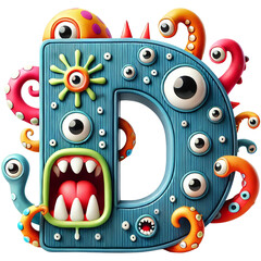 Monster Alphabet PNG | Cute Monster Doodle Letters | Birthday Monster Sublimation Design | Digital Download