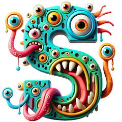 Monster Alphabet PNG | Cute Monster Doodle Letters | Birthday Monster Sublimation Design | Digital Download