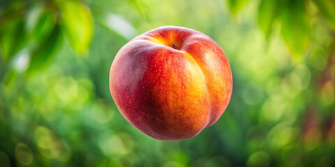 Falling nectarine or peach in full depth of field