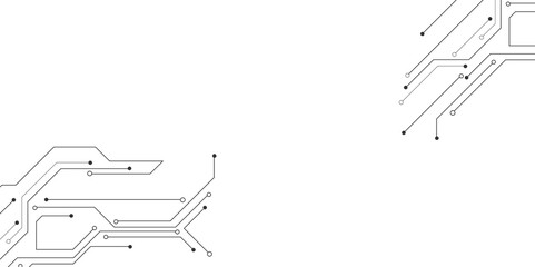 Vector Technology black circuit diagram concept. Abstract technology on white background. High-tech circuit board.