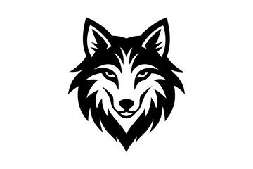 Wolf Face Silhouette Vector Mascot Logo - Minimalist and Bold Design