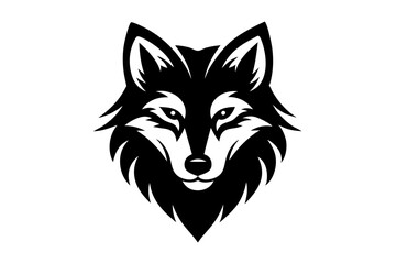 Wolf Face Silhouette Vector Mascot Logo - Minimalist and Bold Design