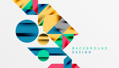 Neo memphis geometric pattern with circles, squares and lines. Pop art abstract background for covers, banners, flyers and posters and other templates