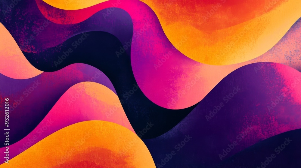 Leinwandbilder detailed view of a digital graphic with overlapping shapes and vibrant colors, creating a sense of d