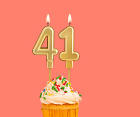 Birthday candle and cupcake - Number 41
