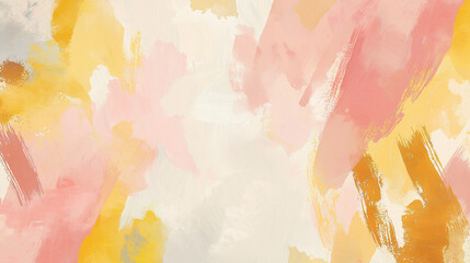 Obraz premium abstract gouache paint background. Lovely, romantic, playful, and sophisticated impression,pastel yellow, soft lemon, and pale gold.