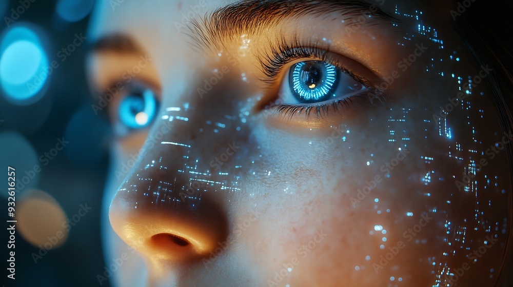 Aufkleber AI Artificial Intelligence Education technology concept Women use Laplets Learn online webinars successfully Use AI to Generate Business Development New ideas for success technology of : Generative AI