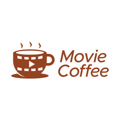 movie coffee minimalist logo design