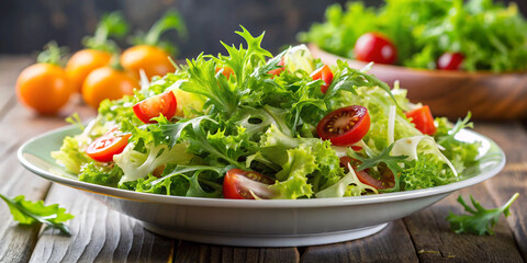 Frisee frieze salad lettuce in full depth of field