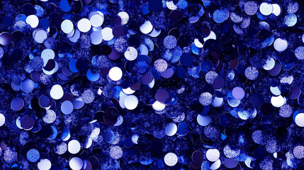 glittering sapphire sequin texture with scattered royal blue and white accents