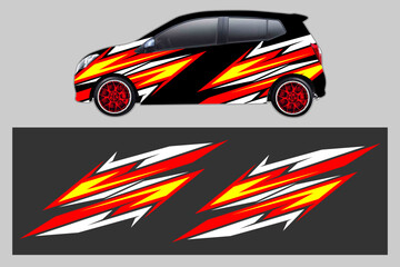 Obraz premium Rally car decal graphic wrap vector, abstract background