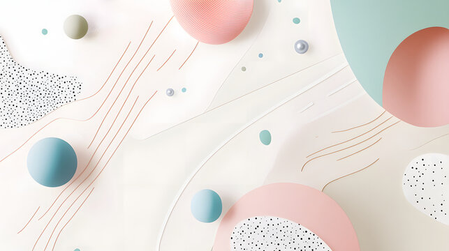 A charming menu template with gentle pastel hues and whimsical abstract lines, crafted to create a delightful ambiance for a dessert venue.